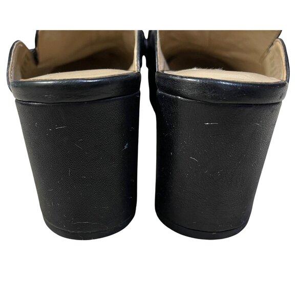 Enzo Angiolini Mule Loafer Chain Slip On Size 7M Black Heels Classic - Picture 6 of 11